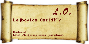 Lejbovics Oszlár névjegykártya