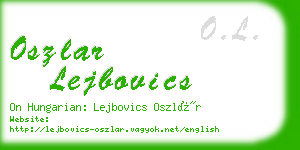 oszlar lejbovics business card
